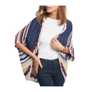 Moth by Anthropologie Kearny cardigan, shrug crocheted sweater, multicolor strip